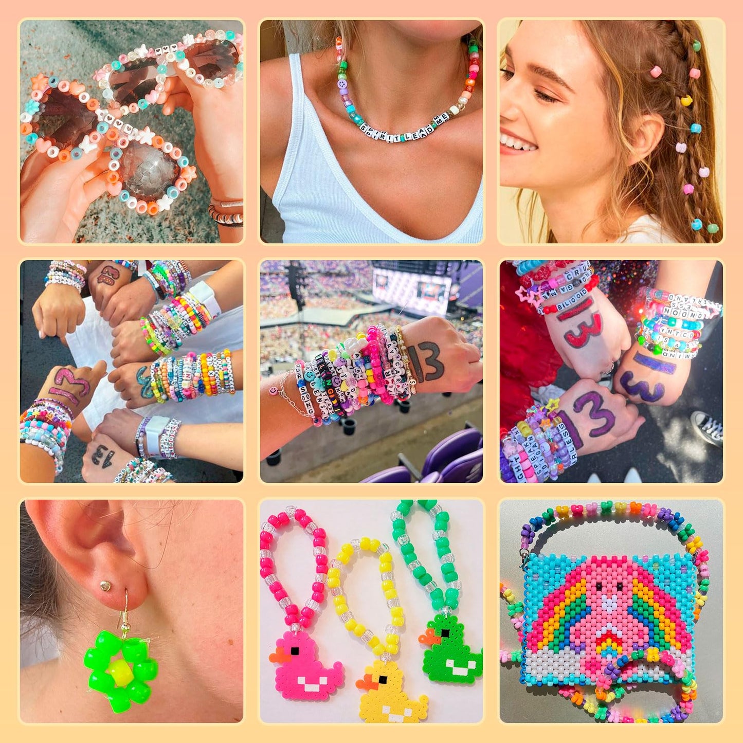 Dowsabel Bracelet Making Kit, 48 Colors Pony Beads Friendship Bracelet Kit Letter Beads Heart Beads for Jewelry Making, DIY Arts and Crafts Gifts Toys for Girls and Adults
