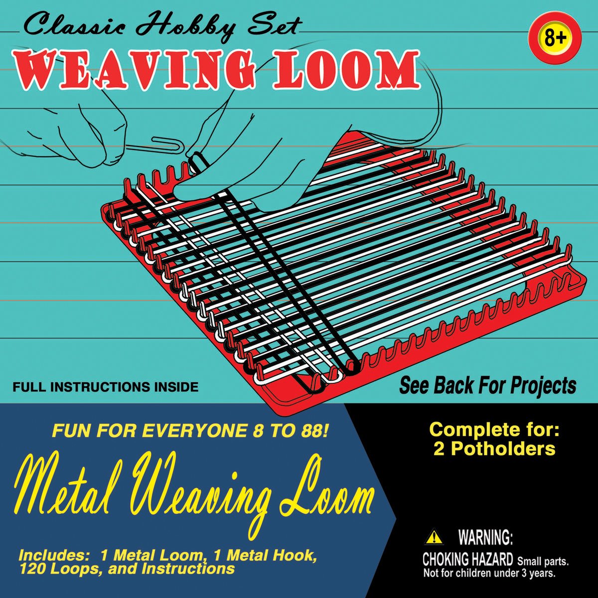 Pepperell Weaving Loom Retro Craft Kit, Red, 1 Count (Pack of 1)