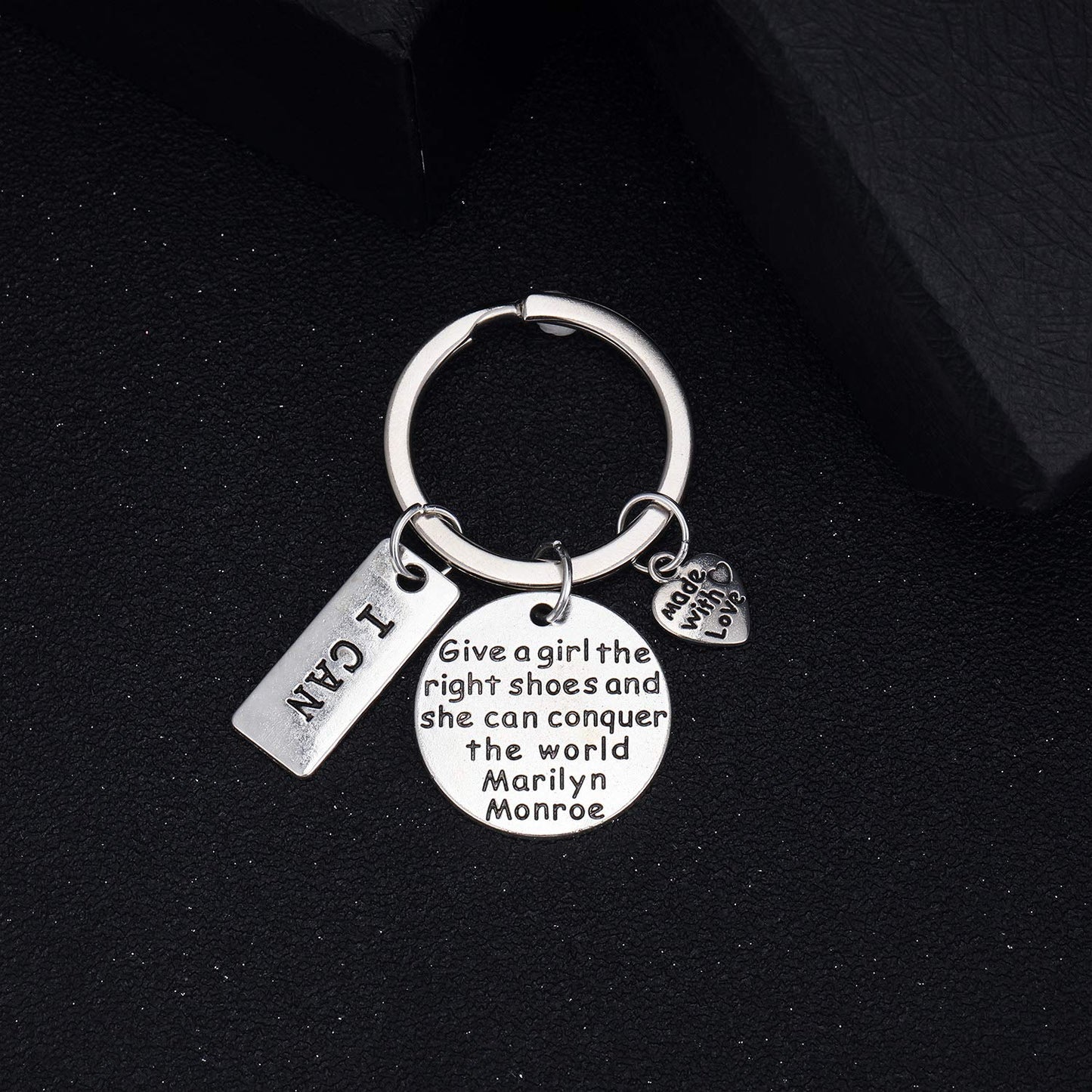 Hicarer 259 Pieces Inspirational Motivational Keychains Charms Bulk Inspirational Words Charms with Open Jump Key Rings for Various DIY Necklaces, Bracelets