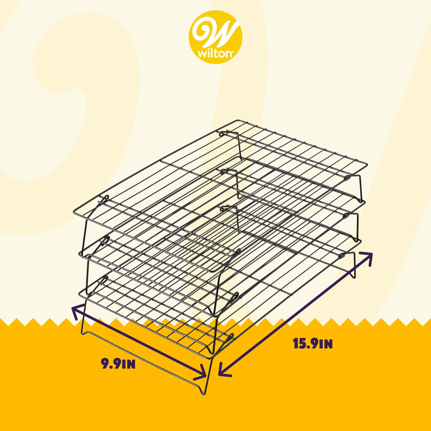 Wilton Excelle Elite 3-Tier Cooling Rack for Cookies, Cake and More - Cool Batches of Cookies, Cake Layers or Finger Foods, Black
