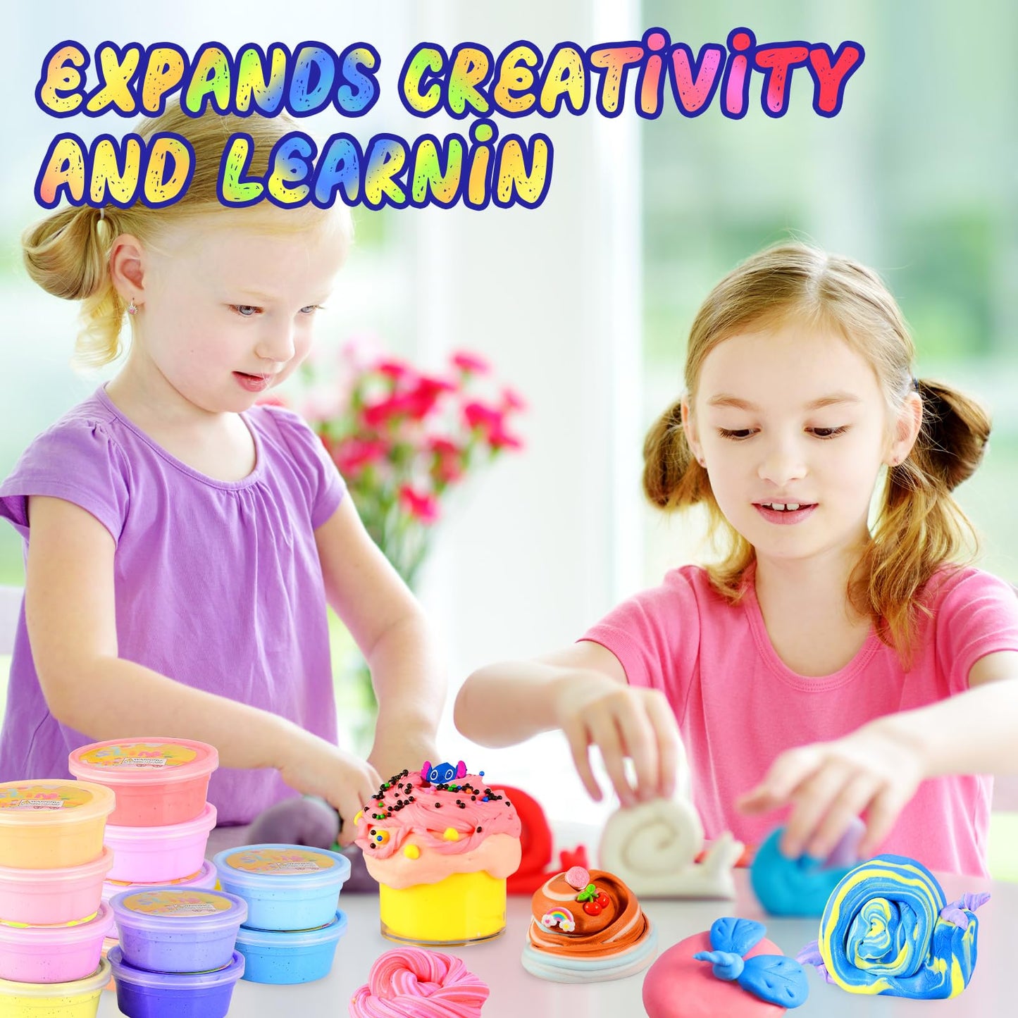 THGIEOHT Butter Slime Kit 11 Pack Party Favors for Kids, Colorful Stress Relief Toy for Girls Boys, Easter Filling Stuffers, Christmas Stocking Stuffers