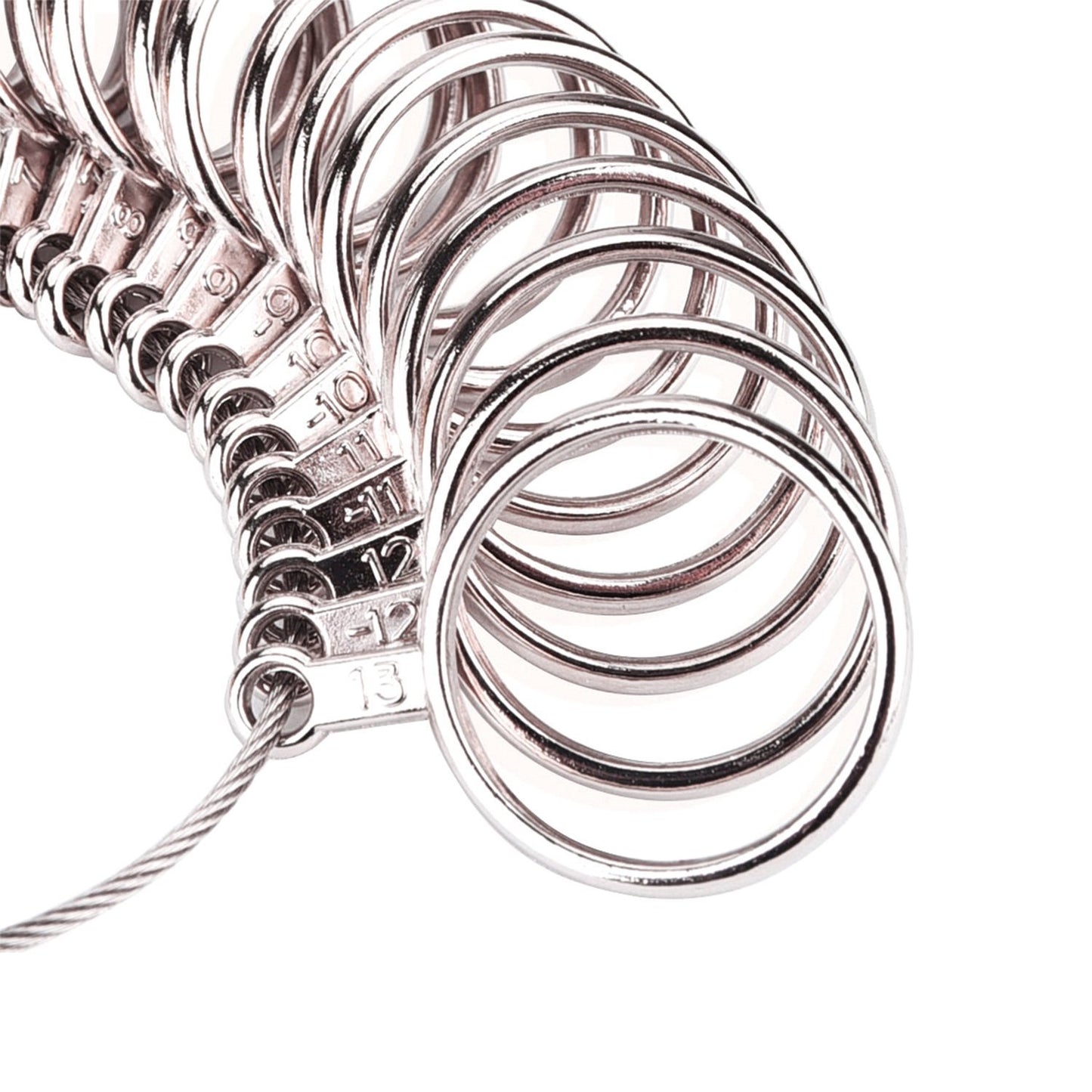 MUDDER Stainless Steel Finger Sizer Measuring Ring Tool, Size 1-13 with Half Size, 27 Pcs