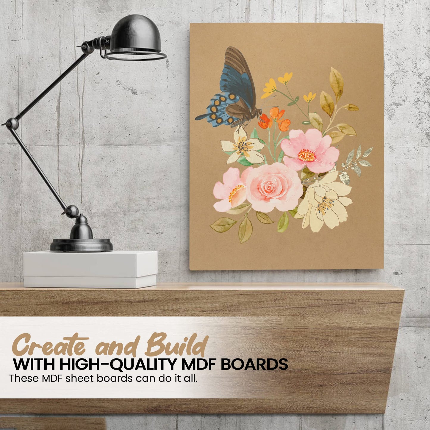 (8-Pack) CalPalmy 11” x 14” MDF Boards - 1/4” Thick Boards for Carpentry, Interior Design, Hobby Crafts, and More - with Smooth, Unfinished Sides and Sanded Edges