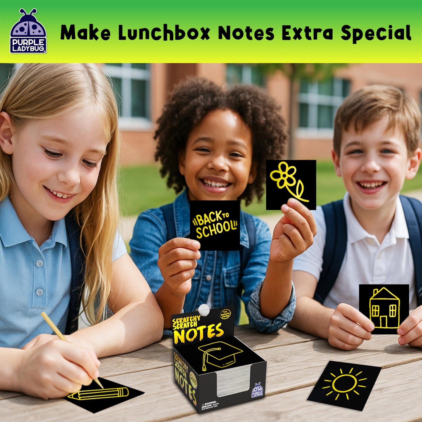 PURPLE LADYBUG Scratch Art for Kids - Crafts for Ages 8-12, Fun Creative Craft Activities for Kids, Teens, Summer, Camping, Travel, Gifts for Girls