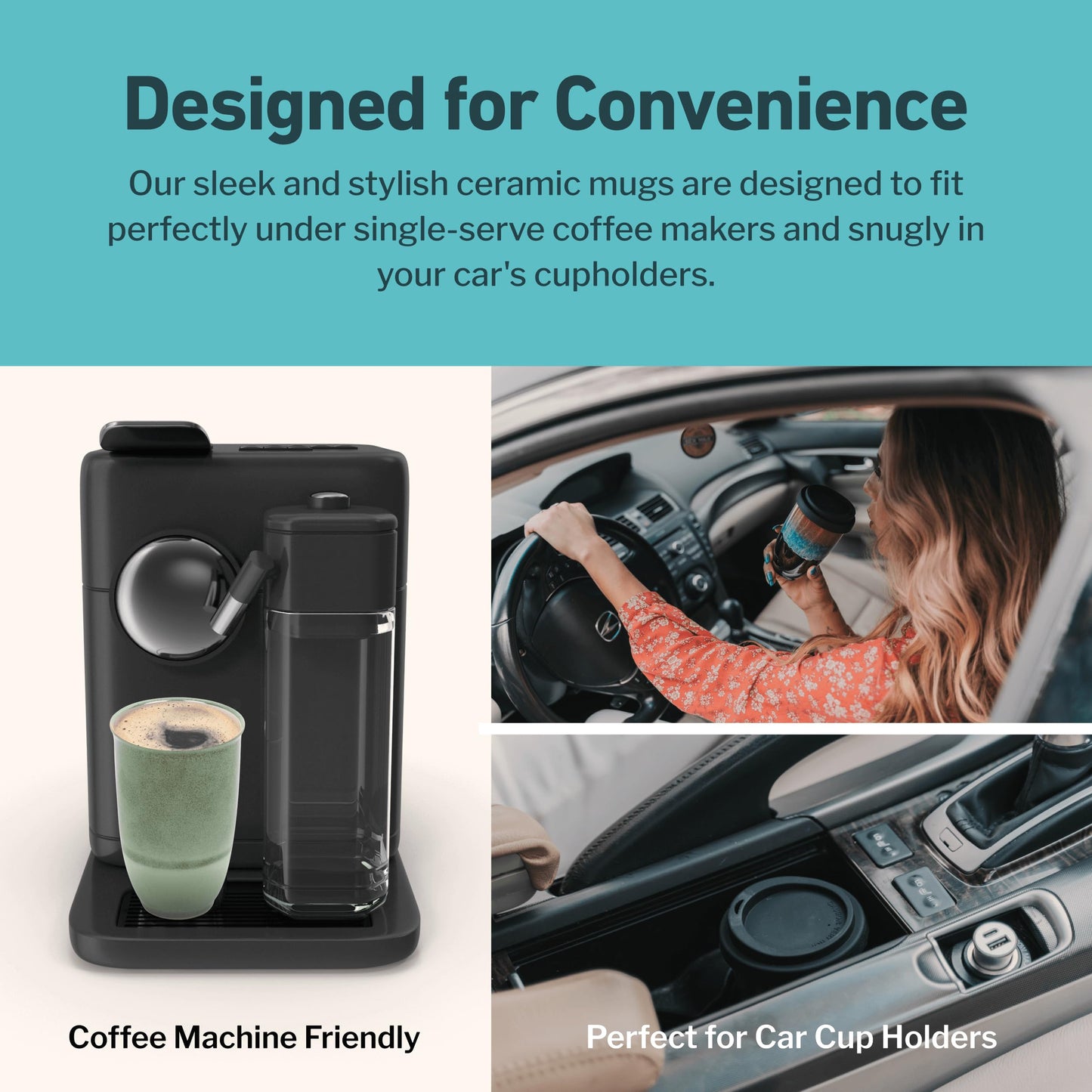 Travel Mug – Travel Coffee Tumbler – On the Go Coffee Mug – Microwave & Dishwasher Safe Green CoffeeTumbler - Gifts for Women Men Him Her – 12oz – Emerald