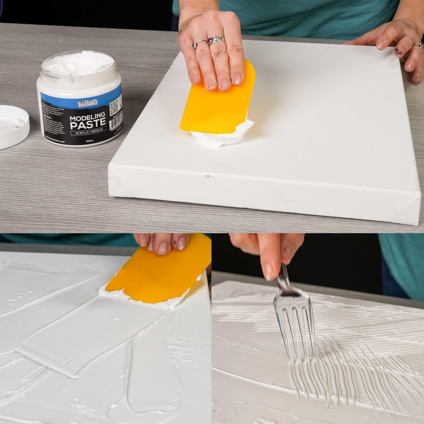 U.S. Art Supply Acrylic Modeling Paste - 16.9oz (500ml) Lightweight, Flexible, Mixable, Sandable, and Archival-Safe