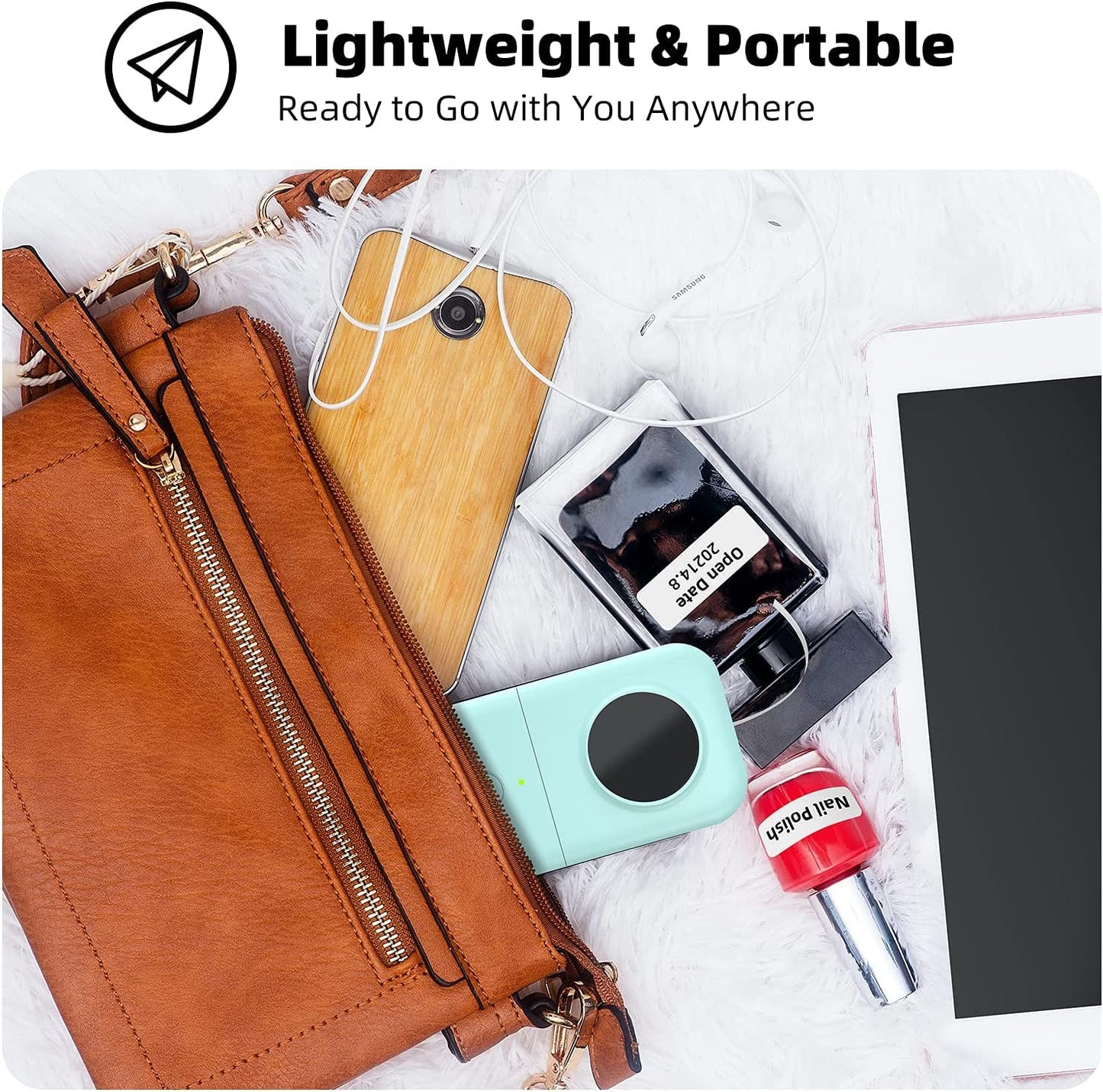Phomemo Label Maker Machine with Tape D30, Small Office Home Edit Label Maker, Mini Bluetooth Thermal Label Printer, Smart Mobile Pocket Handy Sticker Labeler Printer, Compatible with iOS/Android