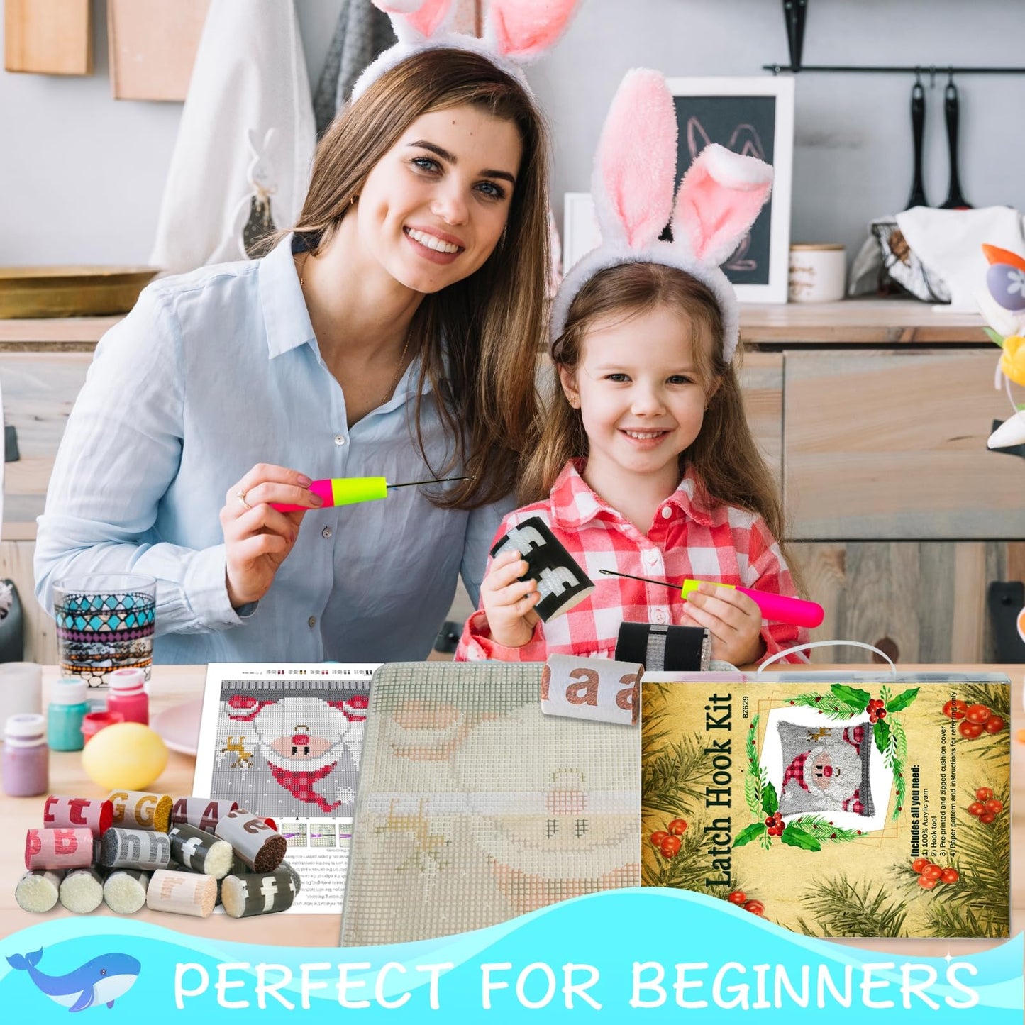 Sunset Dolphin Latch Hook Kits DIY Throw Pillow Cover for Adults Kids Color Pattern Printed Hook Crochet Yarn Hand Craft Embroidery 17X17 Inch