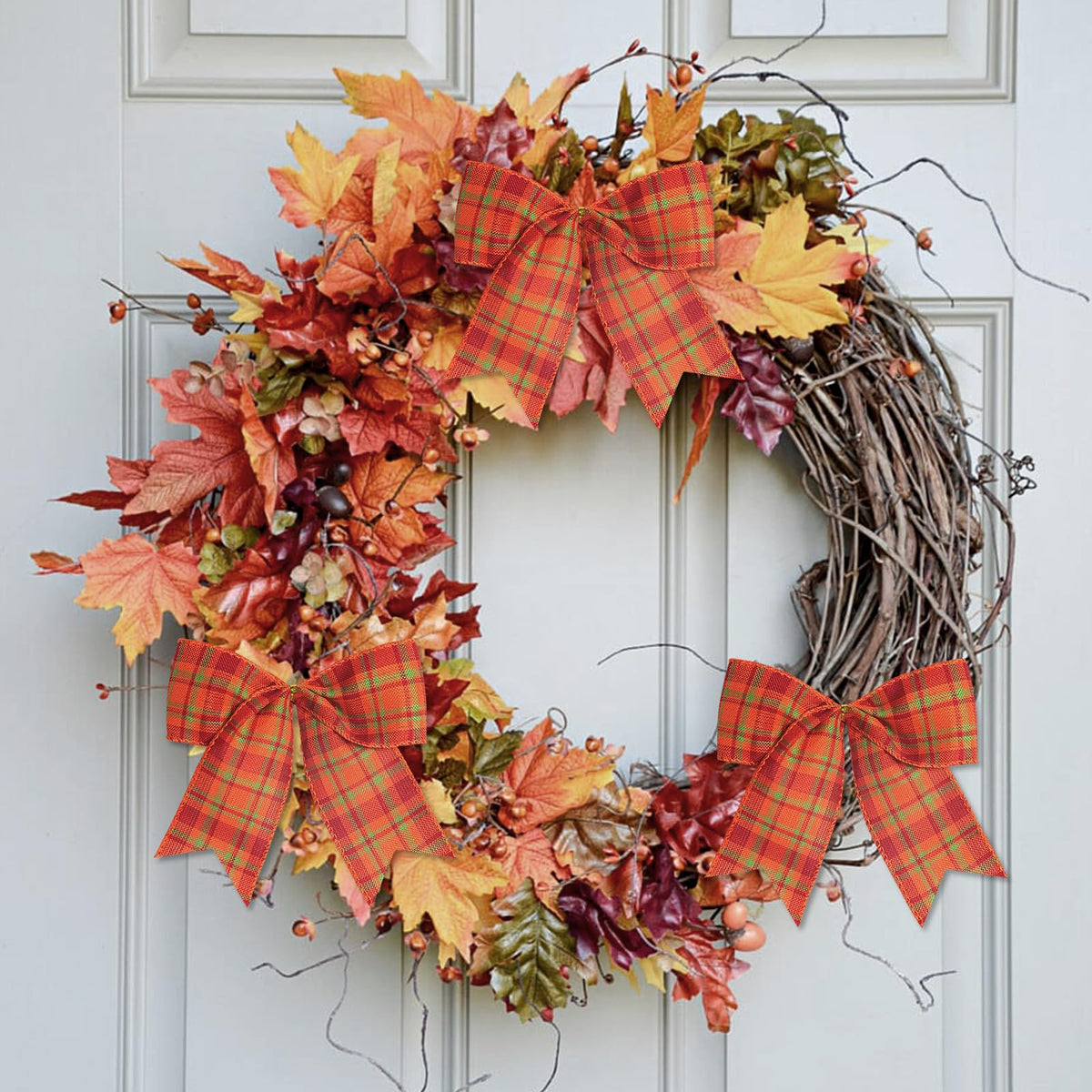 12 Pcs Fall Bows Halloween Tree Decorations 6 Inch Thanksgiving Ornaments