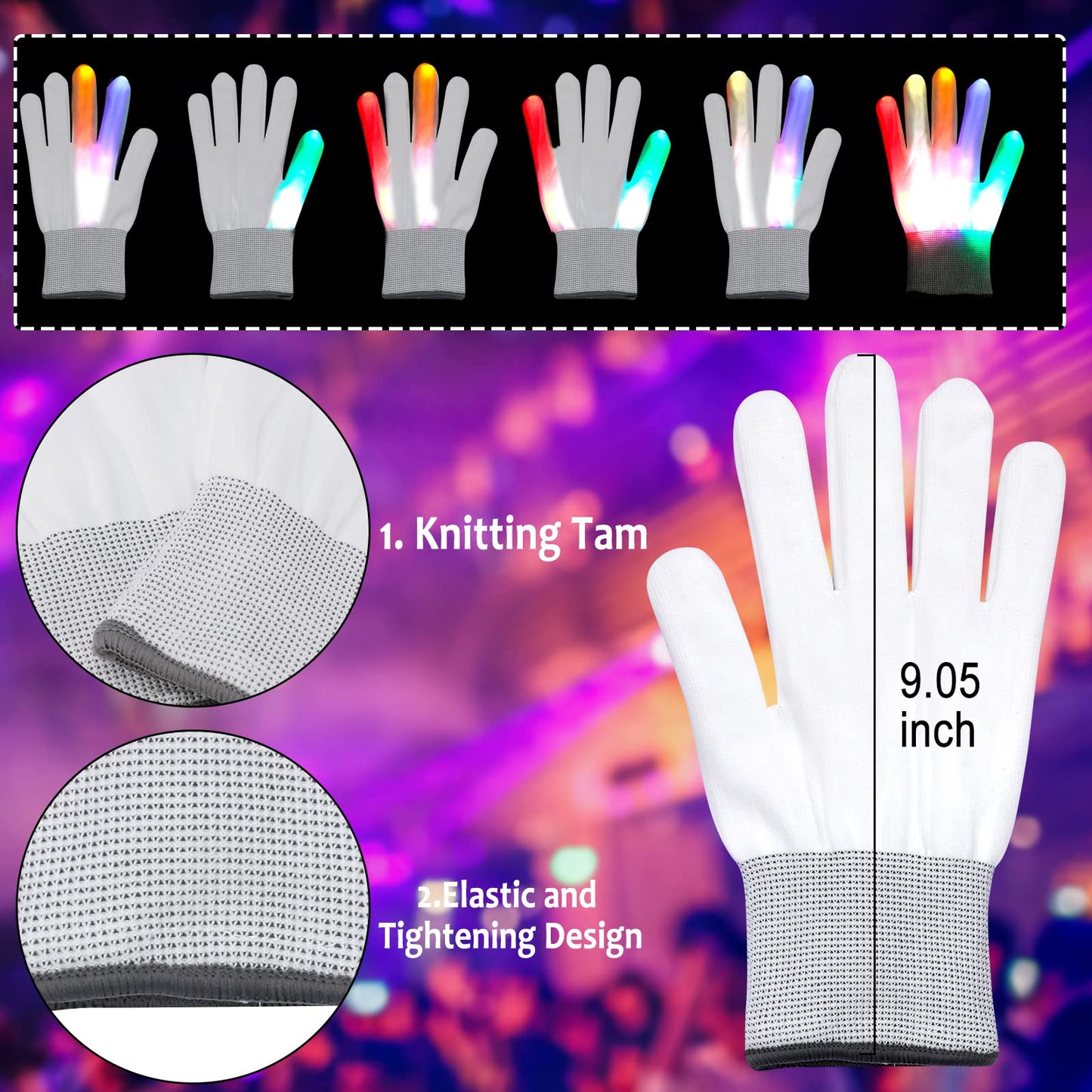 Halloween Mask Glowing Gloves for Halloween Costume Cosplay Led Light Up Scary Masks with 3 Lighting Modes Cosplay Lighted Face Masks for Halloween Parties Masquerade Party (Red & Blue)