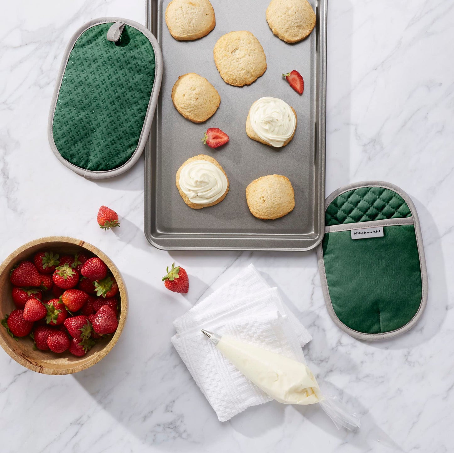 Asteroid Pot Holder 2-Pack Set, Pebbled Palm Green, 6.5"x10"