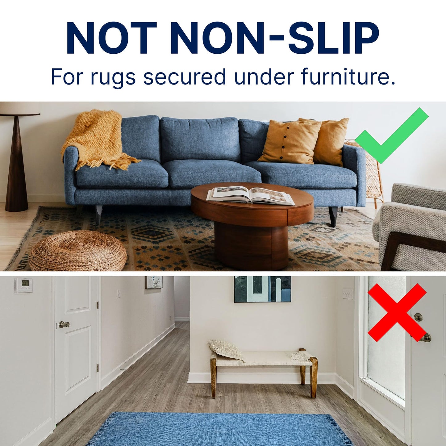 Basics - 8'x10' - 1/4" Thick - 100% Felt - Protective Cushioning Rug Pad - Safe for All Floors and Finishes Including Hardwoods