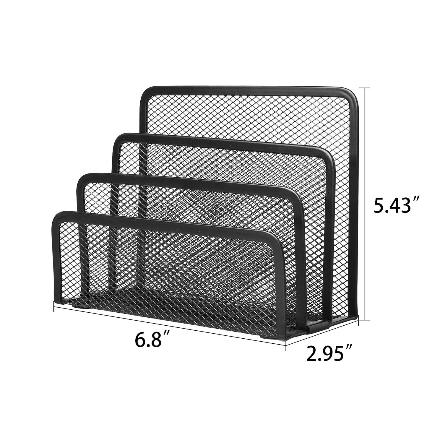 Desk Mail Organizer Small File Holders Letter Organizer Metal Mesh Document/Filing/Folders/Paper Organizer for Desktop