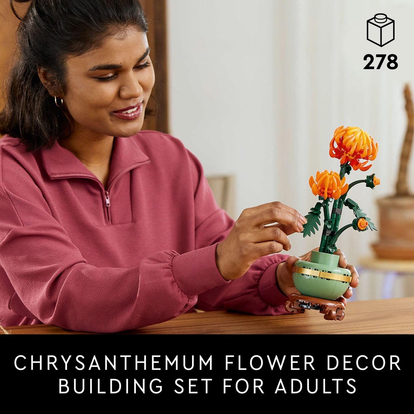 LEGO Botanicals Chrysanthemum Building Set for Adults Ages 18+ - Artificial Flower for Dinner Table Centerpieces & Decoration - Gift for Graduation - 10368