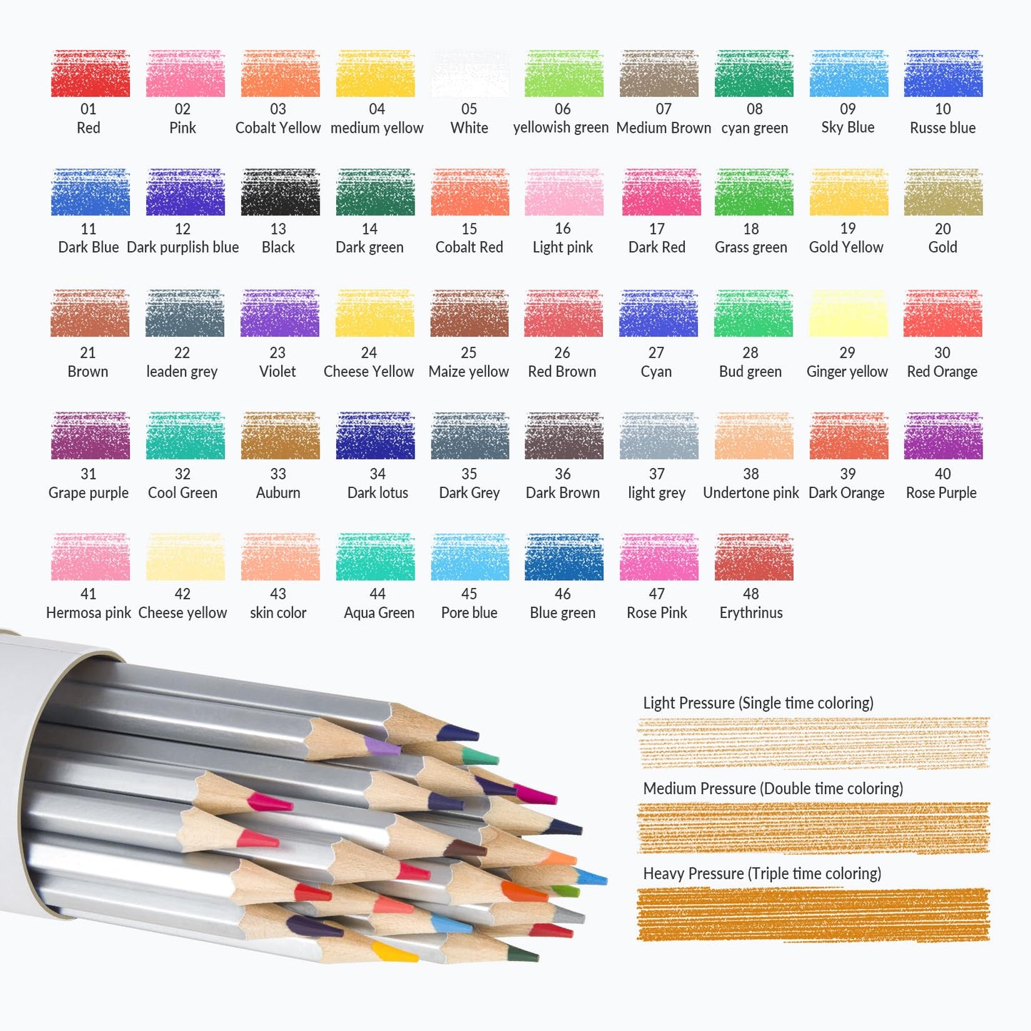 Colored Pencils 48 Coloring Pencils Premium Professional Art Drawing Pencil for Adults Coloring Book