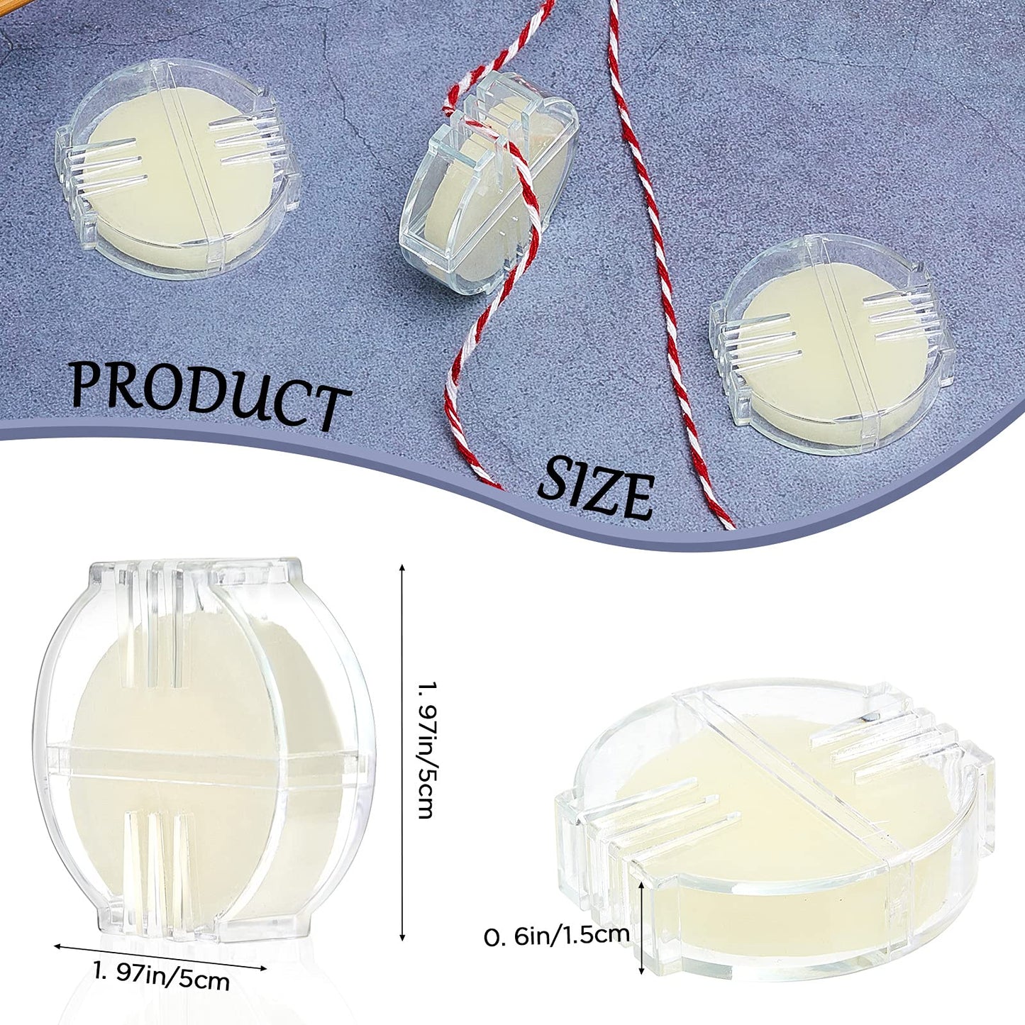 2 Pcs Thread Wax Thread Conditioner Beeswax for Hand Sewing Embroidery Beeswax Floss Conditioner for Quilting Sewing Strengthening Line Embroidery Wax (Colorless,Clear Case)