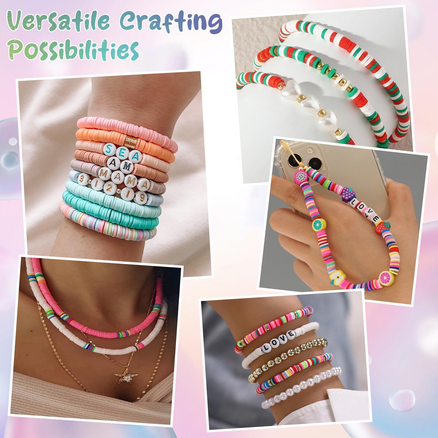 Easter Basket Stuffers for Kids Girls - 5300 Clay Beads Bracelet Making Kit,Arts and Crafts for Kids Ages 8-12,Easter Crafts Games Toys for 3-10 Year Old Birthday Gift,Stuff Supplies