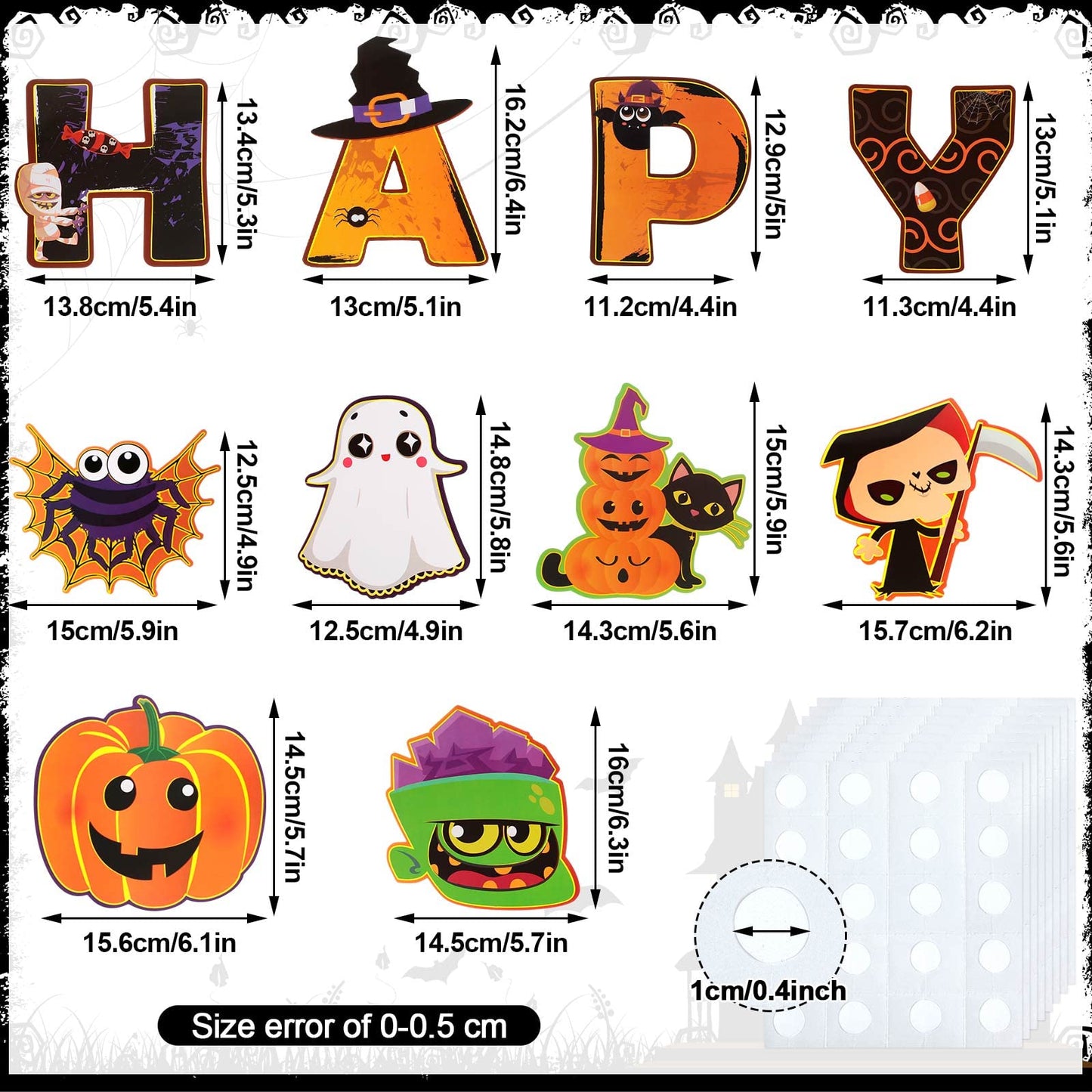 Marspark 68 Pieces Halloween Cutouts Halloween Classroom Bulletin Border Decoration Pumpkin Spider Cutouts Bat Cutouts Ghosts Cutouts
