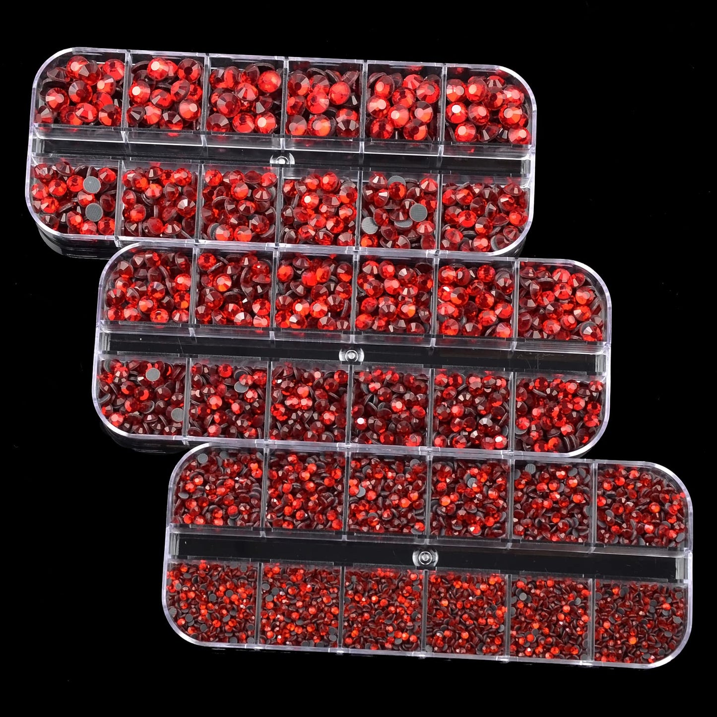 7000pcs+ Flatback Glass Hotfix Iron On Rhinestones Crystal for DIY Making with 1 Tweezer & 1 Picking Pen for Shoes, Clothes, Face Art, Bags, Manicure (Siam, 5-Sizes)