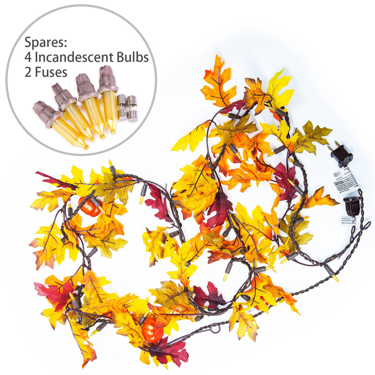 TIGOMOOV Lighted Thanksgiving Decorations for Home Fall Maple Leaf String Lights Plug in 120V, Thanksgiving Garland with Lights, 35 Bulbs Lighted Fall Garland Lights String for Fireplace Mantle Decor