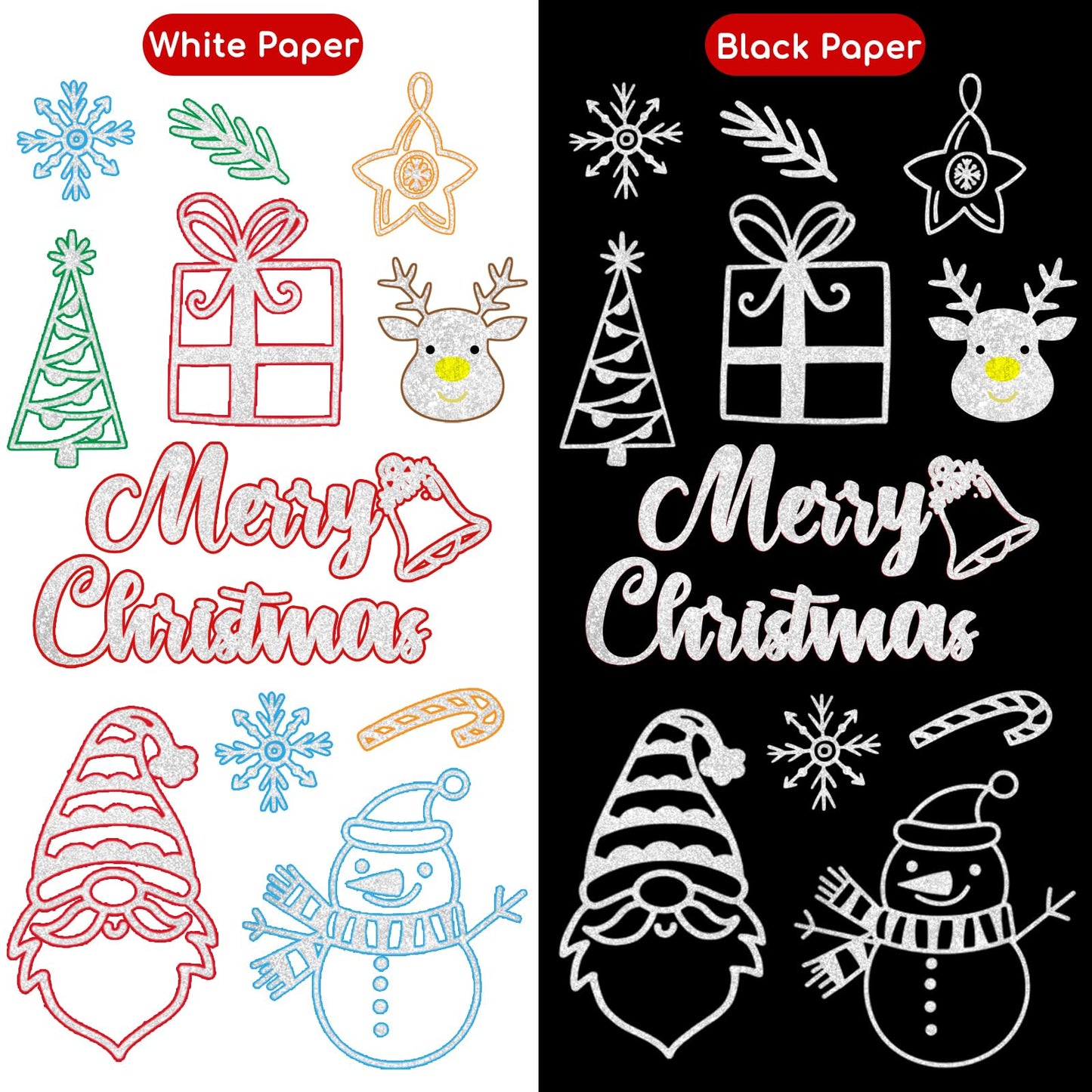 24 Pack Double Line Outline Markers, Squiggles Shimmer Markers Set, Self Outline Metallic Glitter Marker Pens for Christmas,Art, Drawing, Writing, Greeting Cards, DIY, Scrapbook, Easter Eggs