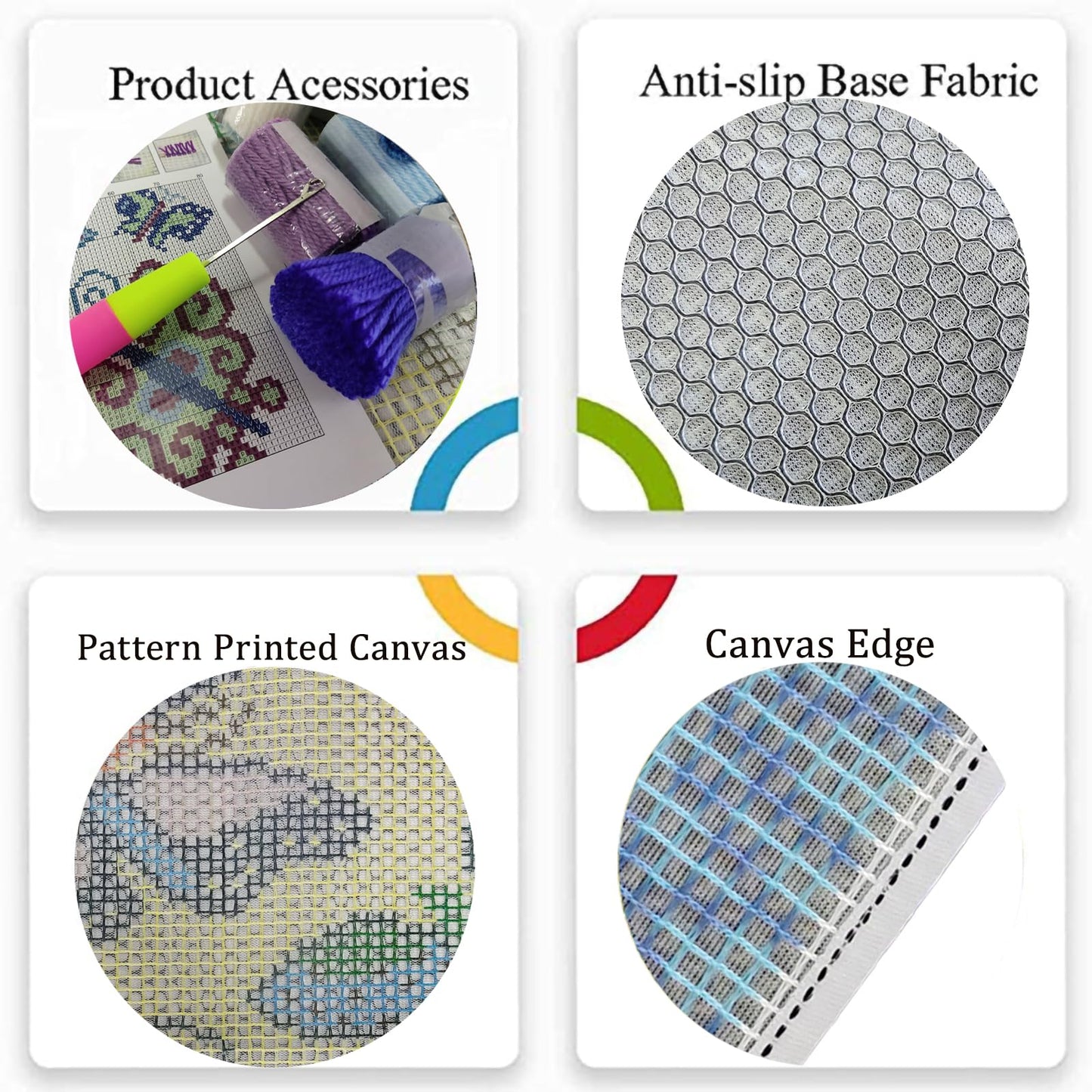 Latch Hook Kit, Hook Carpet Set with Pattern Printed, Butterfly DIY Crochet Yarn Rug Embroidery Shaggy 20.4X15inch/52X38CM