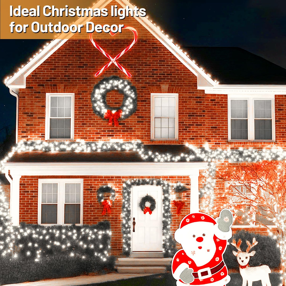 1000LED 328FT Outdoor Christmas Lights, 8 Modes String Lights (Cool White)