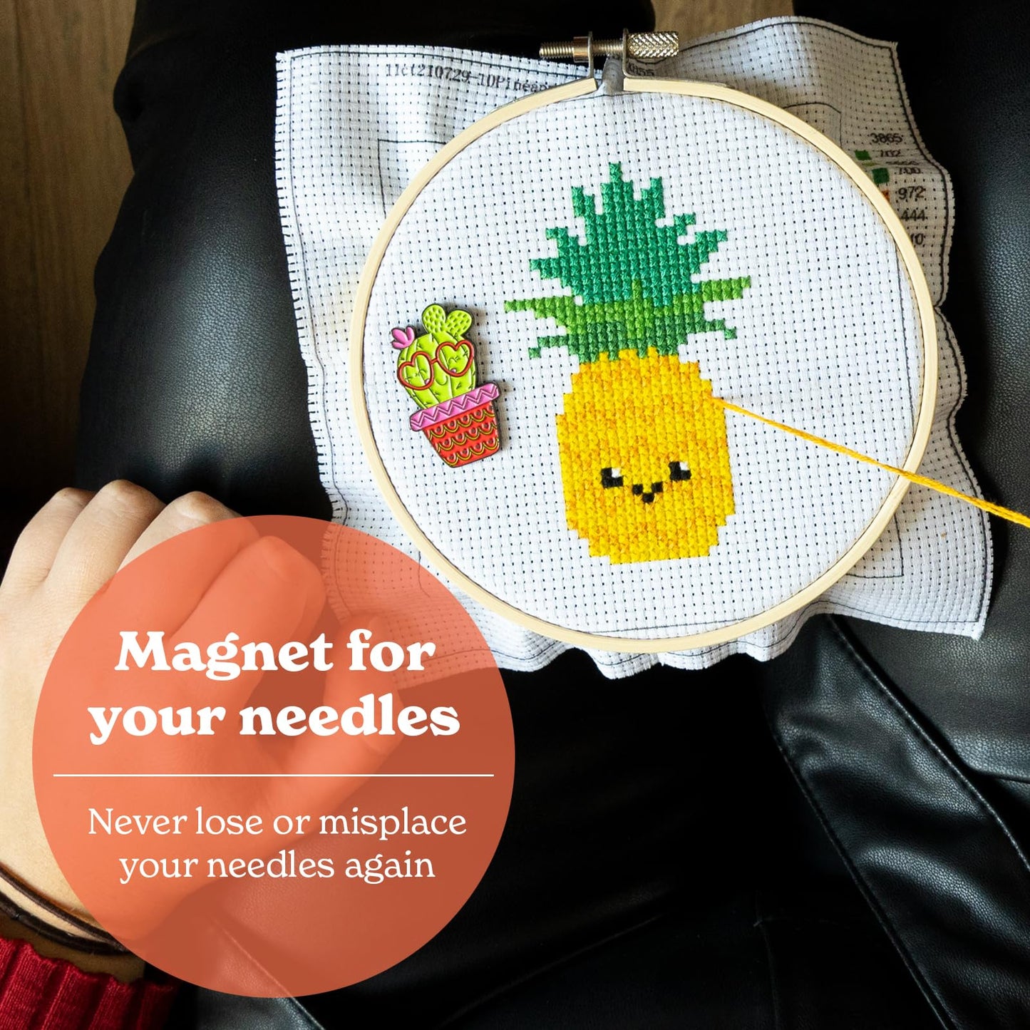 Needle Minder for Cross Stitch: Magnetic Needle Minder for Needlework, Cross Stitch and Embroidery. NeedleMinder Magnets for a Strong Magnetic Needle Keeper. 3X Cross Stitch Needle Minders Magnetic