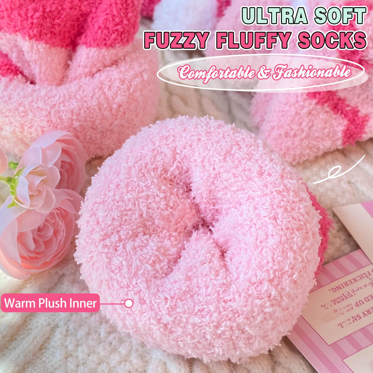 EBMORE Fuzzy Socks for Women, Fluffy Cozy Comfy Soft Cabin Plush Warm Winter Sleep Home Slipper Socks, Christmas Gifts, Valentines Day Gifts for Her, Women Who Have Everything, Stocking Stuffers