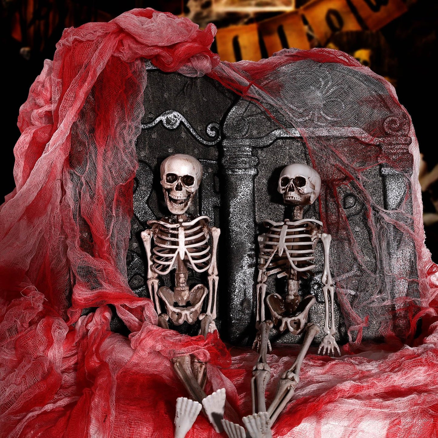 ZYP Halloween Blood Red Creepy Cloth 410 x 80 Creepy Gauze Cloth Scary Halloween Decoration for Outdoor Yard Home Wall Decorations