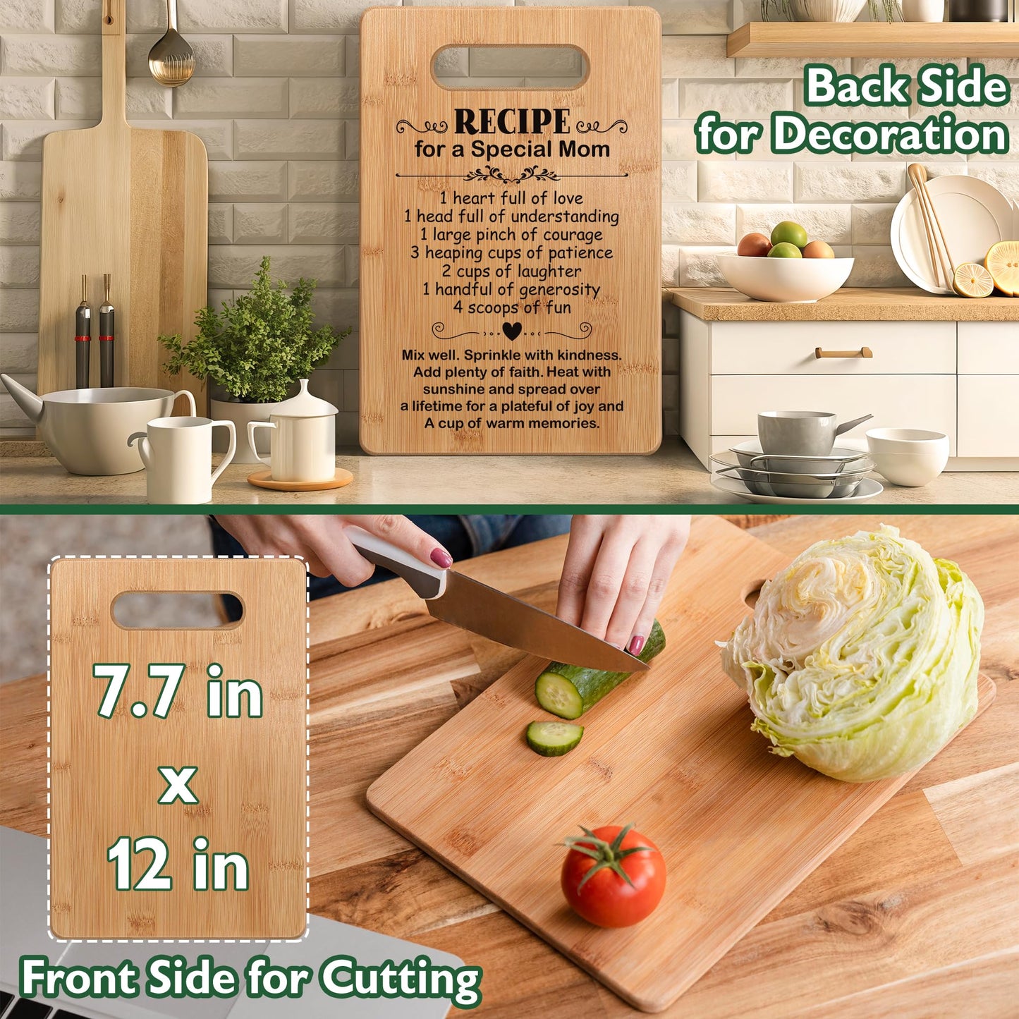 Mom Birthday Gifts from Daughter Son, Mother Cutting Board Gift, Cute Mom Gifts from Daughter Son, Mother's Day Gifts for Mom, Mom Gift for Valentines Day