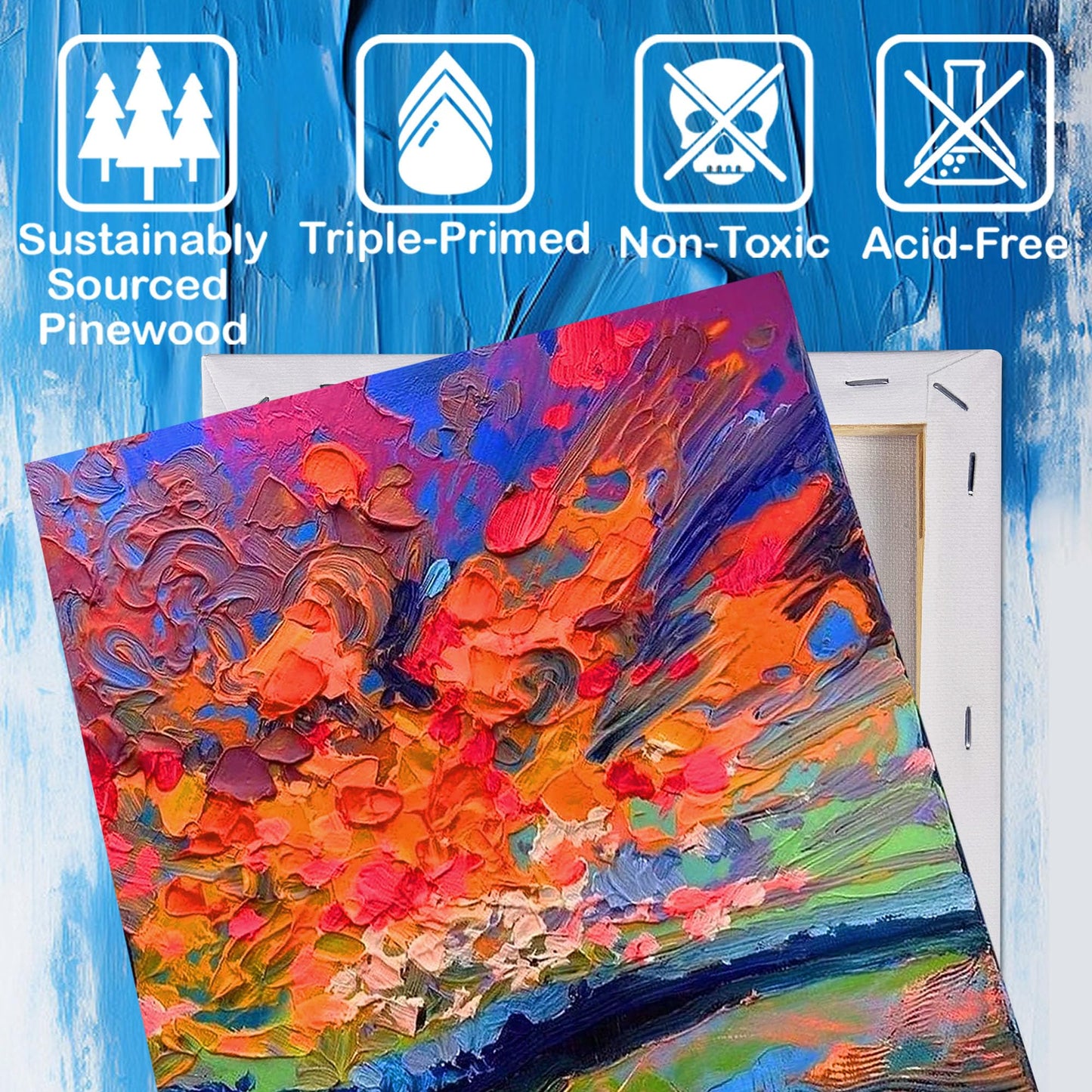 Stretched Canvases for Painting with 11x14 Inch, 5x7 Inch, 8x10, Painting Canvas for Acrylics,Oils & Other Painting Media, 5/8 Inch Profile 100% Cotton Artist Framed Canvas(3 Packs)