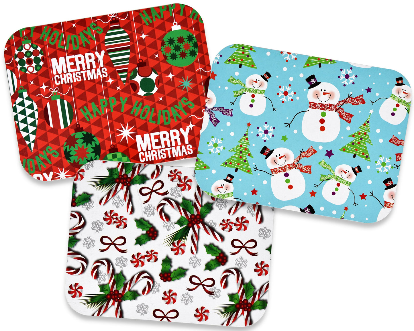 36 Count Christmas Tin Foil Containers with Lid Covers For Cookies in 3 Holiday Designs Aluminum Disposable Food Storage Pans For Treat Exchange & Goody Party Leftovers 5"W X 7"L X 1.5"