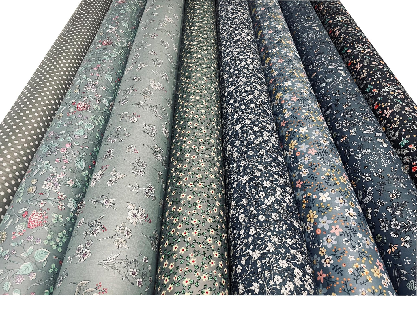 8 PCS Fat Quarters Fabric Bundles 18 inchx22 inch Cotton Quilting Fabric for Sewing Mask and Patchwork Quilt Grey