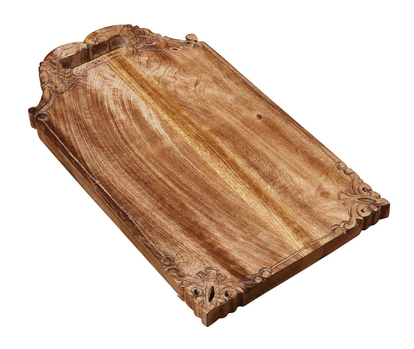 Mango wood hand carved Chopping & Serving Tray for kitchen, dining table and outdoor SIZE 16.5x9x0.95 inch