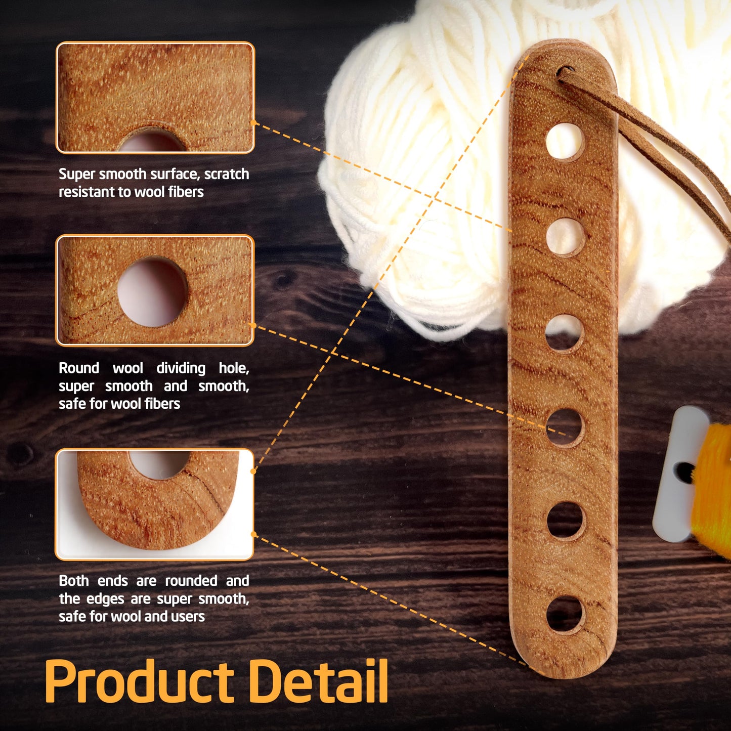 Wooden Yarn Divider - Knitting Yarn Organizer, Yarn Splitter, Crochet Yarn Tender, Knitting On The Go - Makes Knitting & Crocheting with Multiple Colors Much Easier