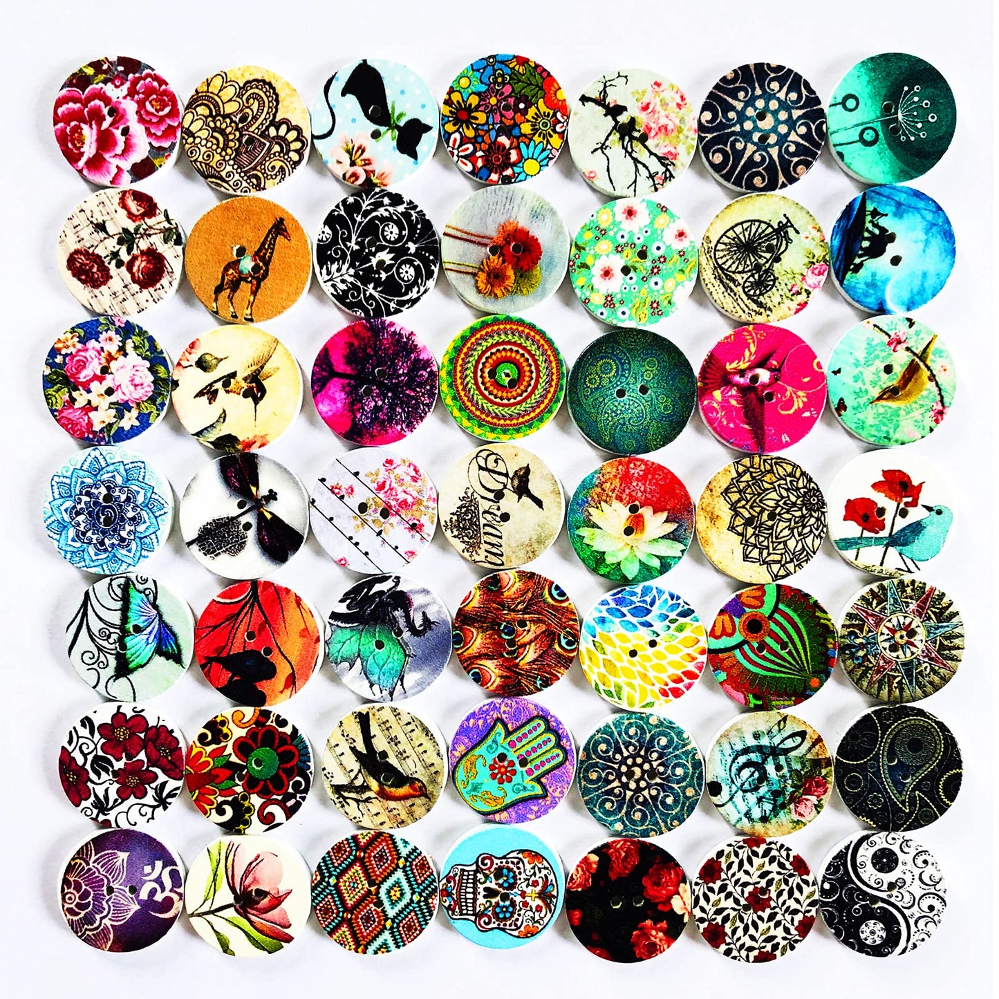 Esoca 200Pcs Wood Buttons for Crafts 20mm Wooden Craft Buttons with 2 Holes for DIY Sewing Craft Decorative