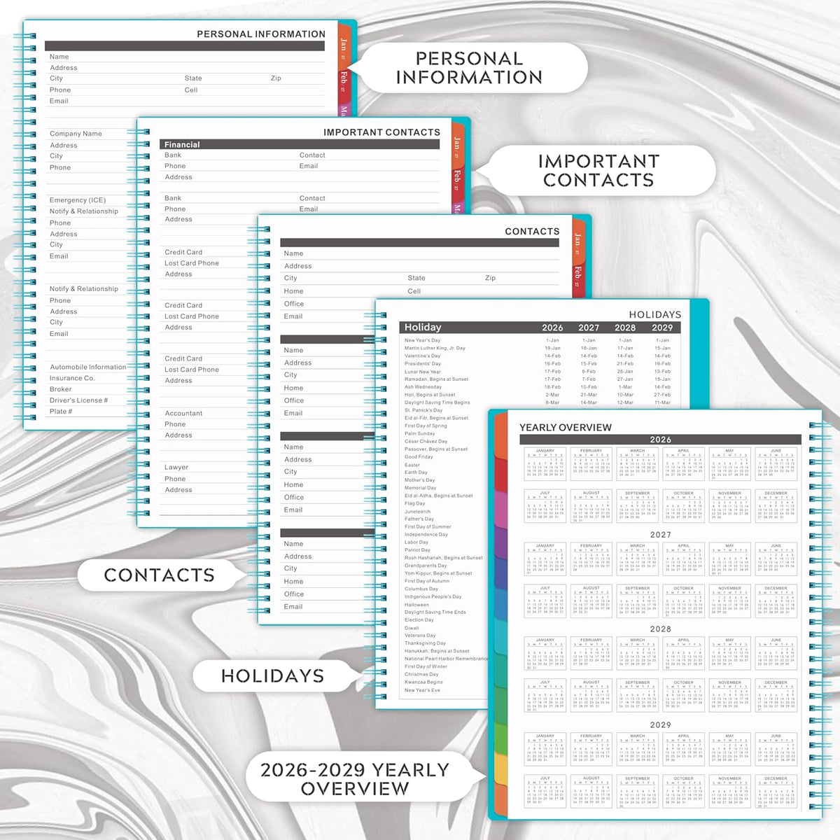 Monthly Planner/Calendar 2026-2029 - Jul.2026 - Jun.2029, 9" x 11"
