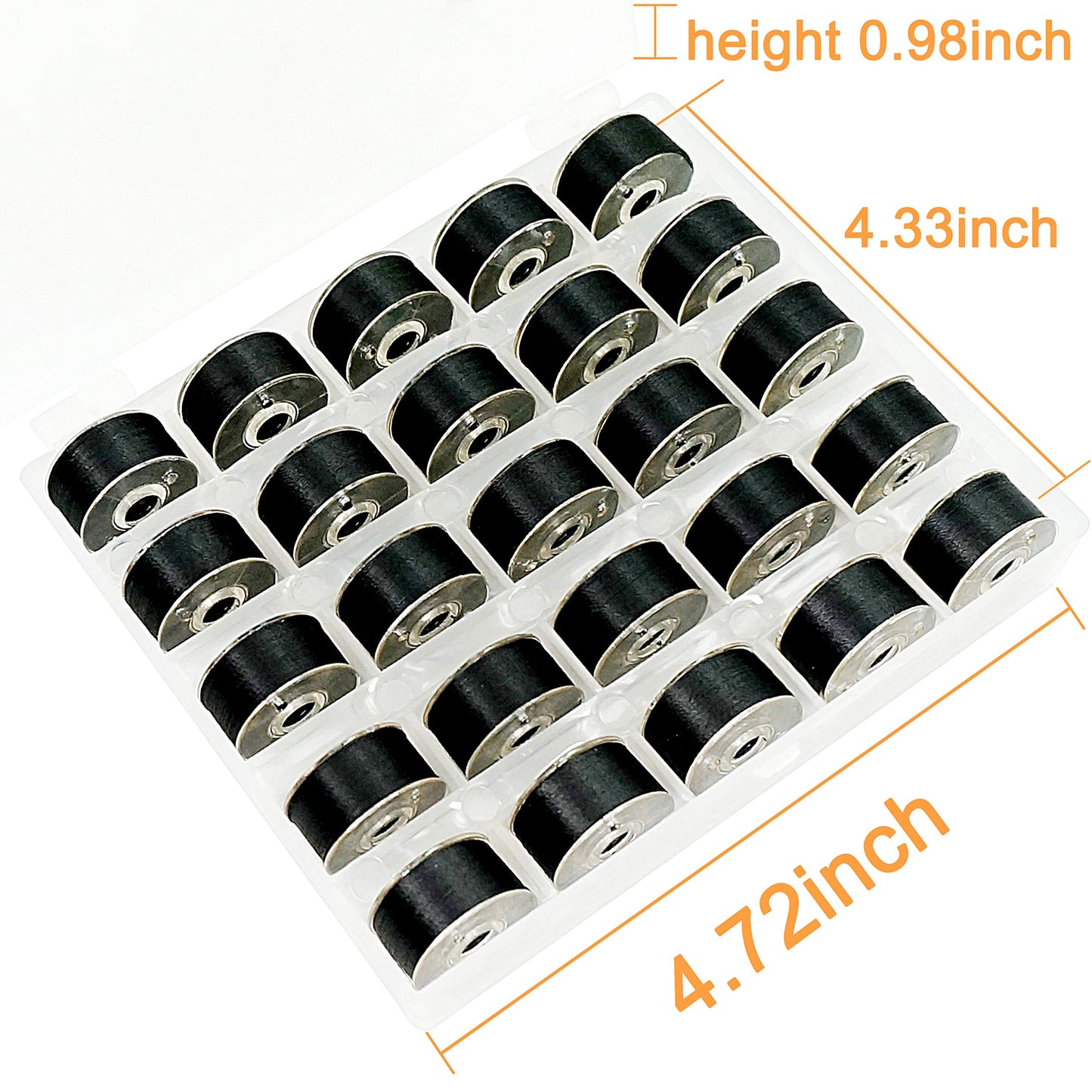 New brothread 25pcs Black 70D/2 (60WT) Prewound Bobbin Thread Plastic Size A SA156 for Embroidery and Sewing Machines DIY Embroidery Thread Sewing Thread