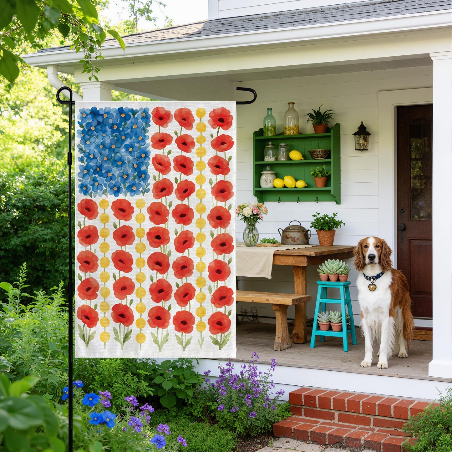 Memorial Day Decorations - Spring Garden Flag for Easter Summer | 12x18 Inch Double Sided Patriotic American Flag for Outdoor Outside Yard USA Celebration 4th of July Decor - 250 Anniversary USA Merchandise