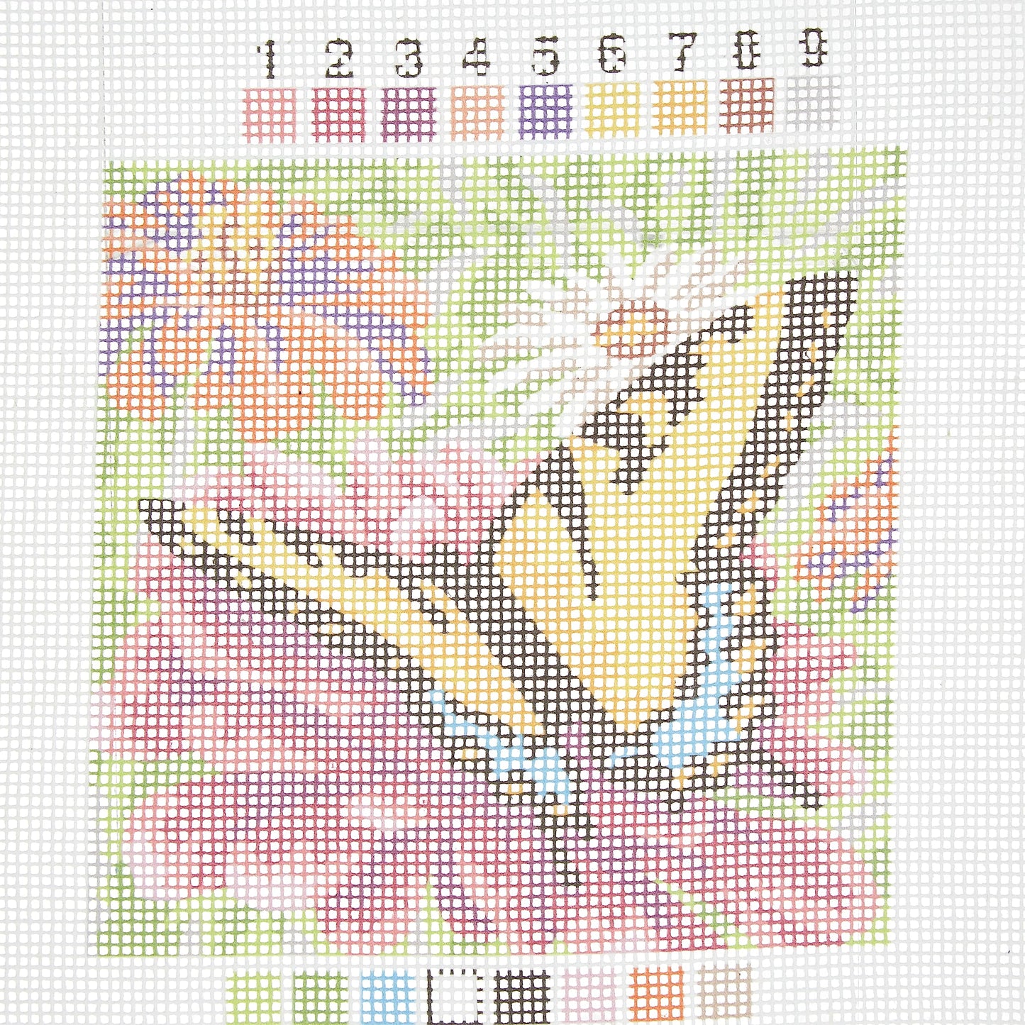 Dimensions 07232 Butterfly and Zinnias Nature Needlepoint Kit, 5" W x 5" H