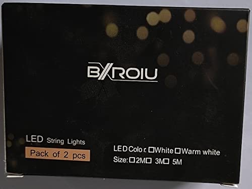 BXROIU 2 x20LEDs Fairy Lights Battery Operated, Silver Wire 2 Mode Chains String Lights for Bedroom Christmas Party Decoration (Cool White, 6.6)