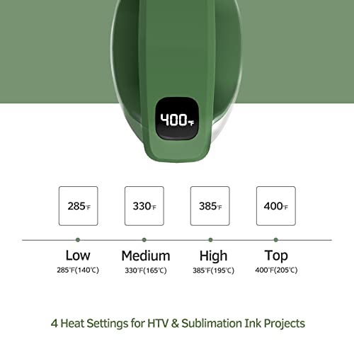 Xinart Mini Heat Press Small Heat Press Machine for T-Shirts (Temp: 285℉-400℉) Mini Iron Press Portable Heat Press for HTV Vinyl and Sublimation Projects-Green…