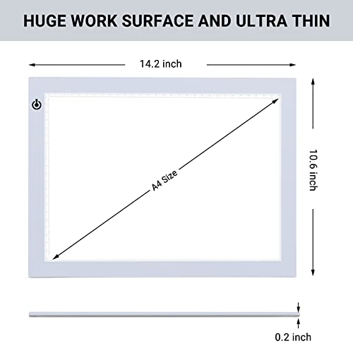 A4 Silver LED Trace Light Pad NXENTC Light Table USB Power LED Tracing Light Board for Artists,Drawing, Sketching, Animation