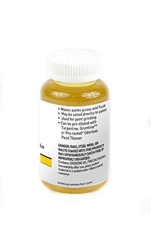Grumbacher Linseed Medium for Oil Paintings, 8 Ounce Bottle, 8 Fl Oz (Pack of 1), Yellow