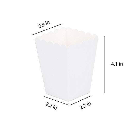 GAKA White Open-Top Popcorn Box Set of 36 Popcorn Favor Boxes Cardboard Candy Container Parties Mini Paper Popcorn Containers