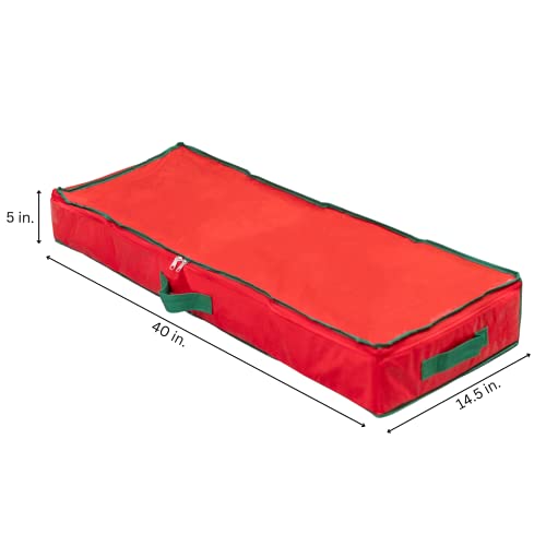 Handy Laundry Gift Wrap Storage Organizer, Easily organize Wrapping Paper, Ribbons, Bows, Scissors, Fits 18-24 Standard Rolls, Keeps Gift Supplies in Perfect Condition & Ready for Next Season, (Red)