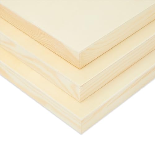 Unfinished Wood Panels for Painting, Blank Wooden Squares for Crafting, Art Pouring (11x14 In, 4 Pack)