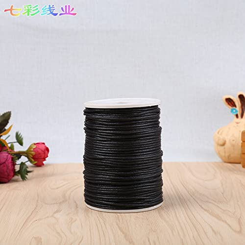 109 Yards 1.5 mm Nylon Cord Beading Satin String for Chinese Knotting Rattail Beading Macrame Friendship Bracelet Jewelry Making(Black)