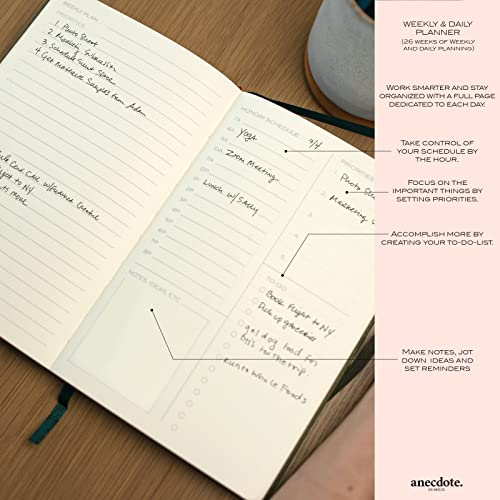 Anecdote 2023 Planner. A Daily, Weekly and Monthly Planner 2023. Achieve Your Goals With This Weekly Planner, A5 size, Hardcover Agenda. Start Anytime.